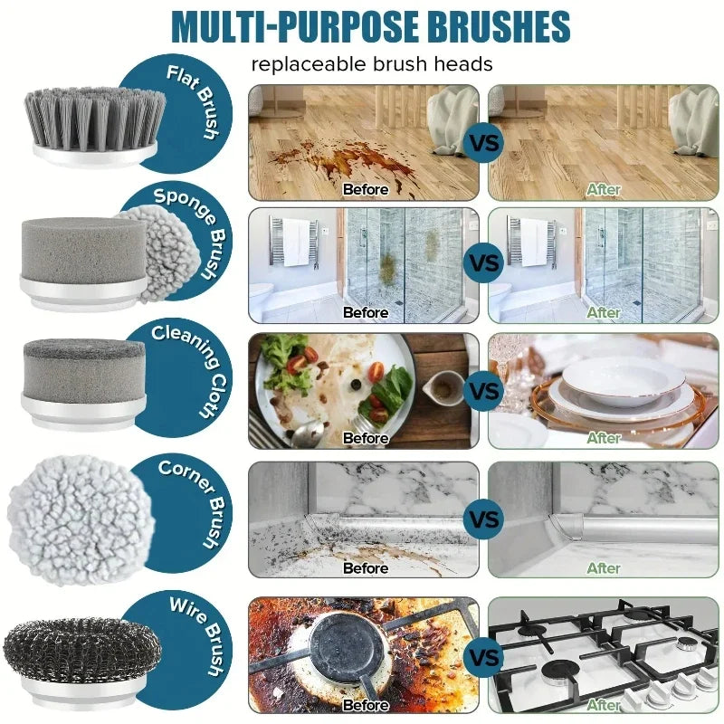 Electric Spin Scrubber - Cordless Bathroom Cleaning Brush